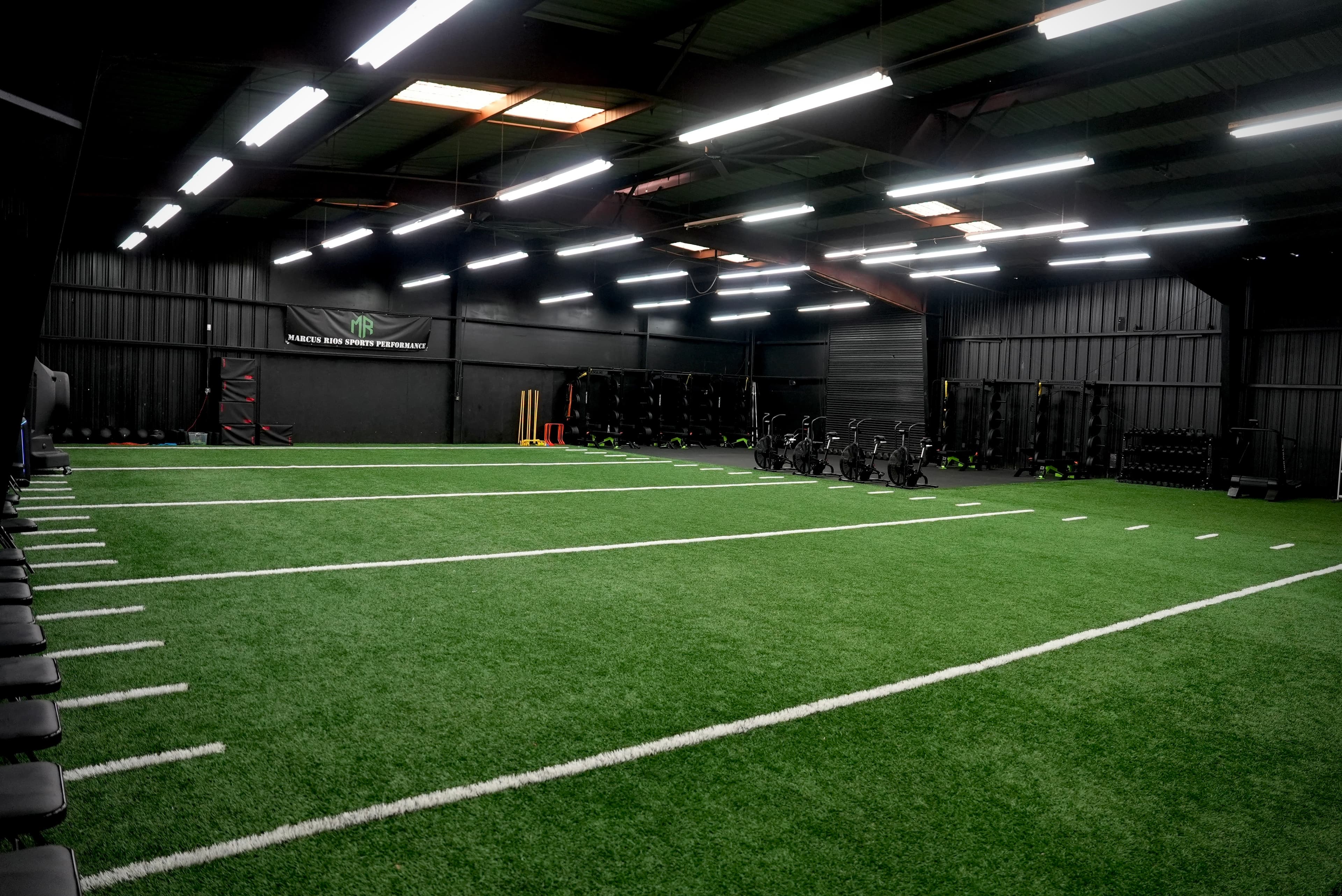 Wide shot of the training facility